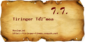 Tiringer Tímea névjegykártya