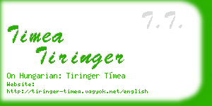 timea tiringer business card